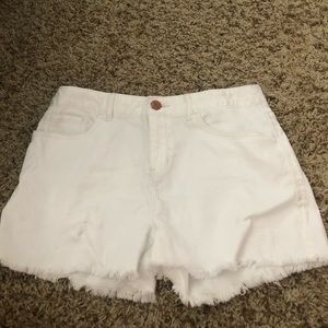 White denim shorts